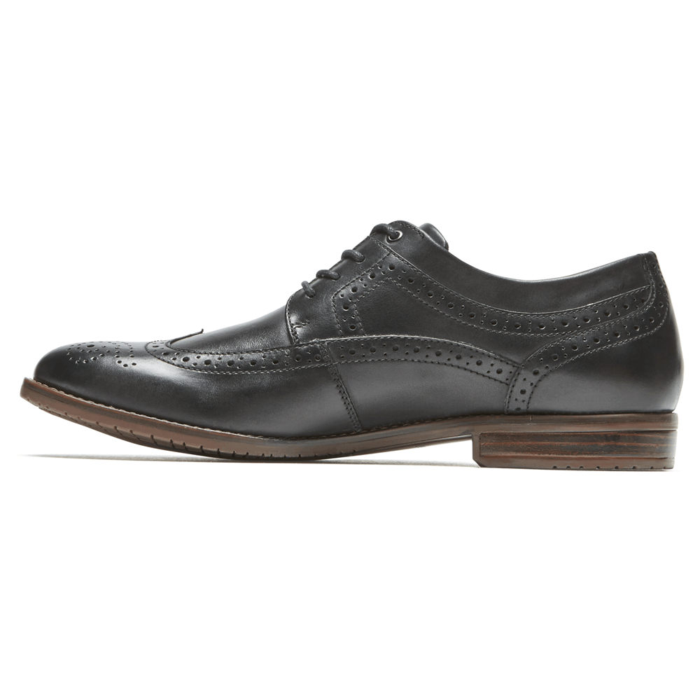 Rockport Oxfords For Mens Black - Style Purpose 3 Wingtip - FU1735428